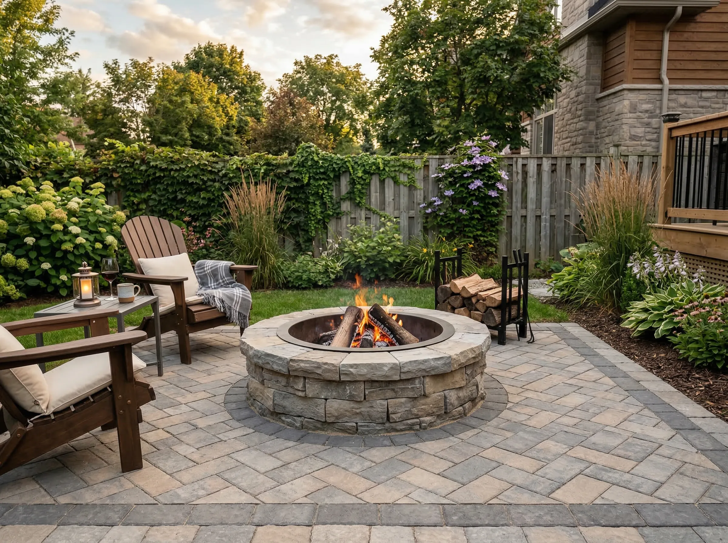 Outdoor fire pit installation in Clarksville, TN