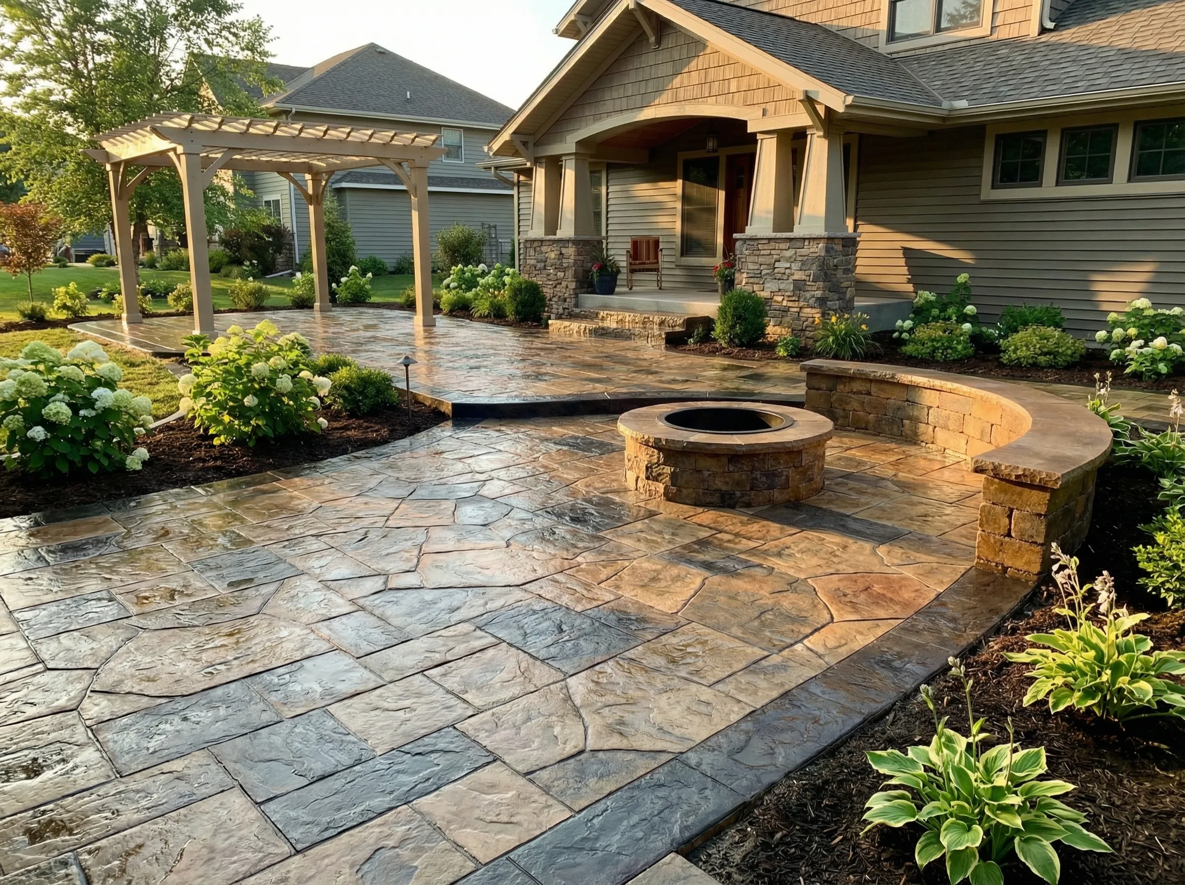 Stamped concrete installation in Clarksville, TN